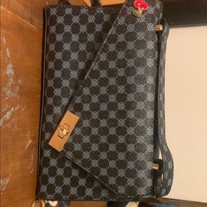 Stylish Black and Blue Patterned Bag